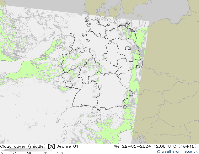 Bulutlar (orta) Arome 01 Çar 29.05.2024 12 UTC