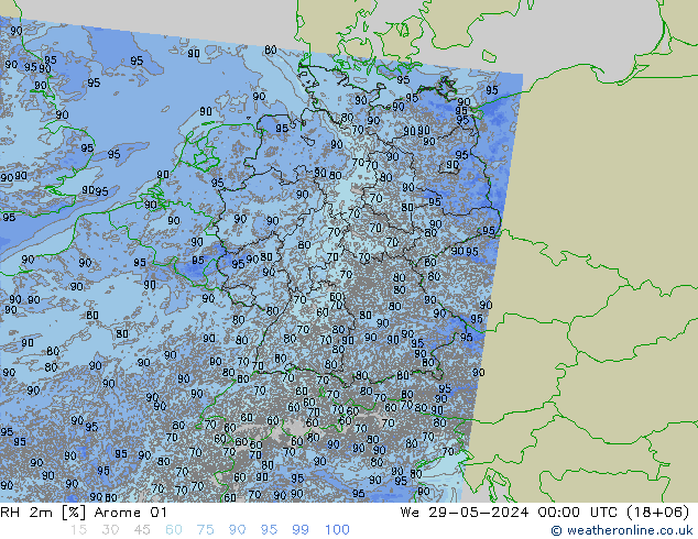 RV 2m Arome 01 wo 29.05.2024 00 UTC