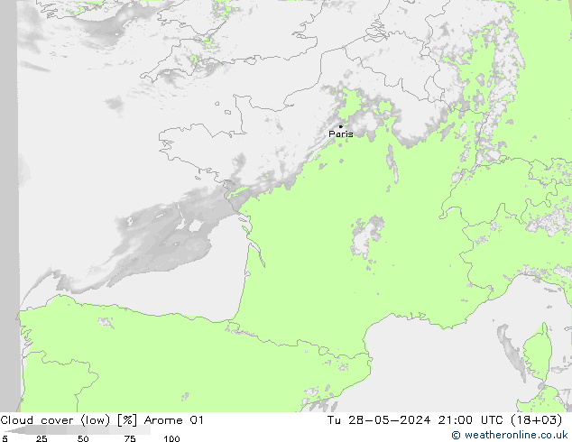 Wolken (tief) Arome 01 Di 28.05.2024 21 UTC