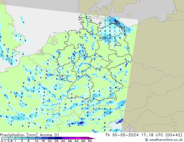 Yağış Arome 01 Per 30.05.2024 18 UTC