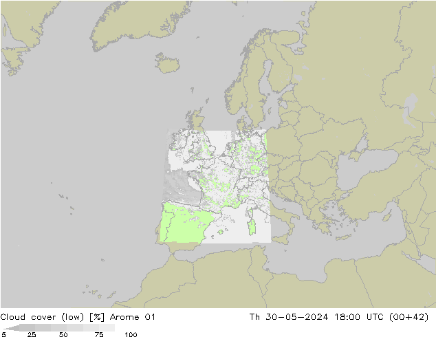 облака (низкий) Arome 01 чт 30.05.2024 18 UTC