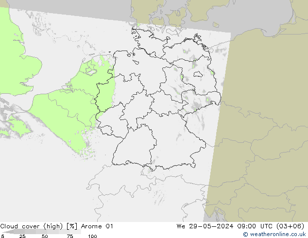 Bulutlar (yüksek) Arome 01 Çar 29.05.2024 09 UTC