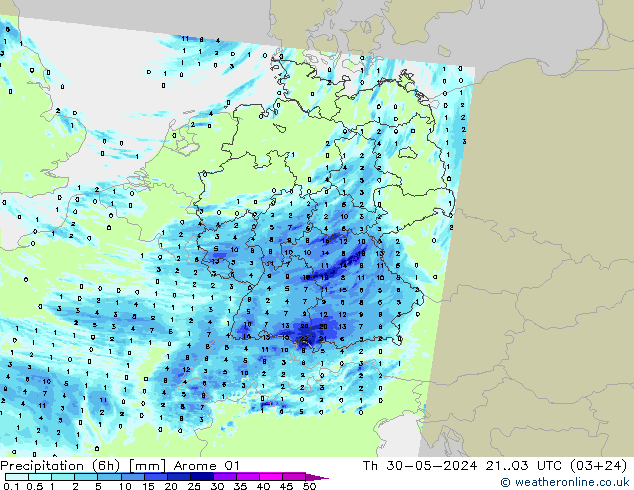 opad (6h) Arome 01 czw. 30.05.2024 03 UTC