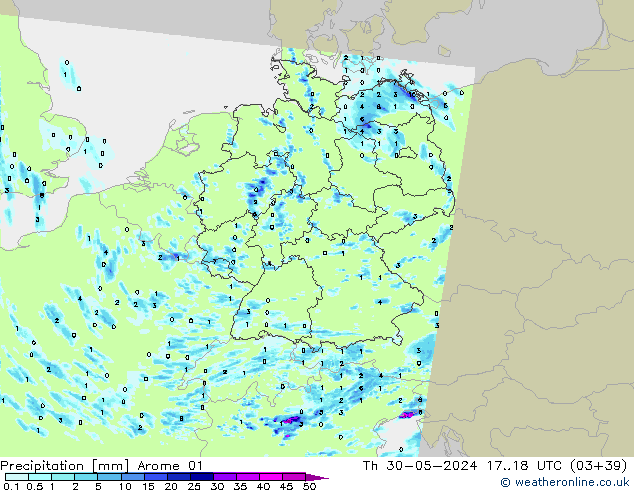 Precipitation Arome 01 Th 30.05.2024 18 UTC