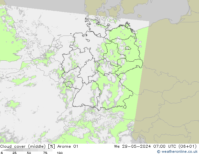 Bulutlar (orta) Arome 01 Çar 29.05.2024 07 UTC