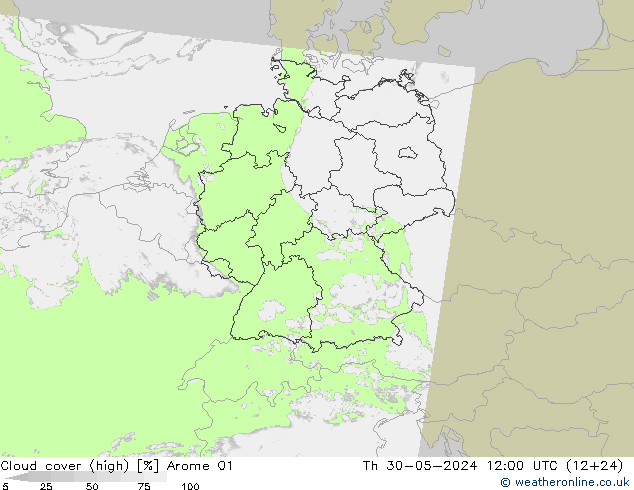 Bulutlar (yüksek) Arome 01 Per 30.05.2024 12 UTC