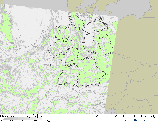 облака (низкий) Arome 01 чт 30.05.2024 18 UTC