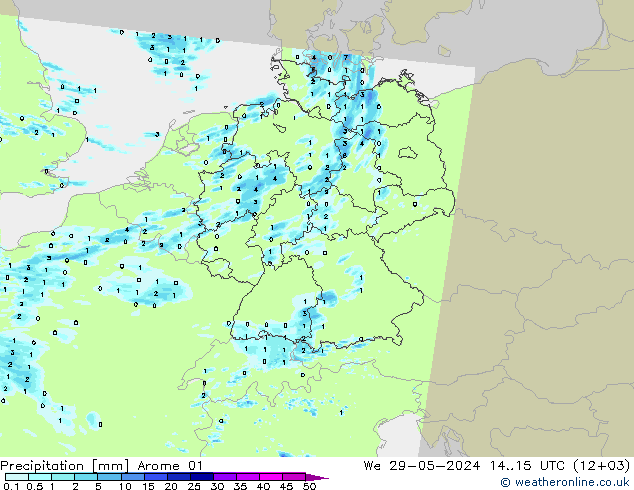 Neerslag Arome 01 wo 29.05.2024 15 UTC
