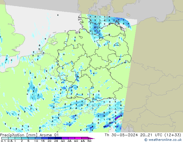 Precipitación Arome 01 jue 30.05.2024 21 UTC