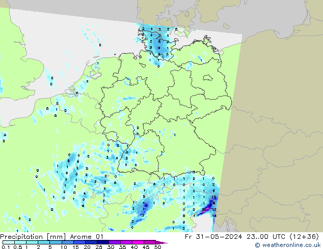 осадки Arome 01 пт 31.05.2024 00 UTC