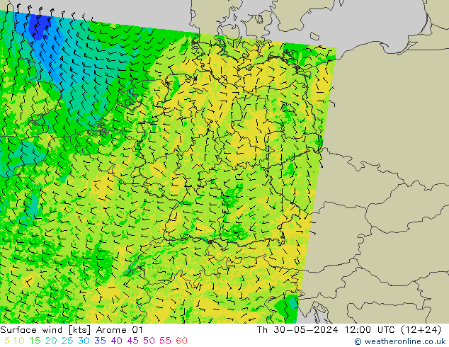  10 m Arome 01  30.05.2024 12 UTC