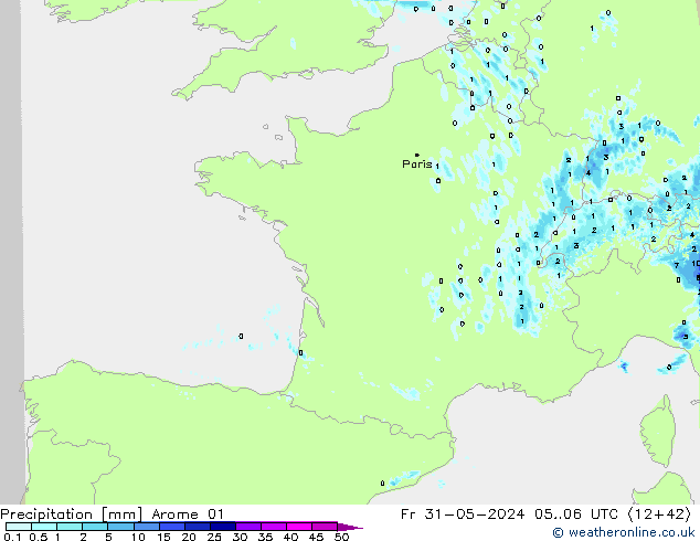 precipitação Arome 01 Sex 31.05.2024 06 UTC