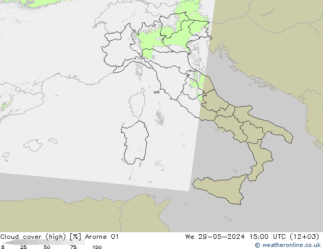 Bulutlar (yüksek) Arome 01 Çar 29.05.2024 15 UTC