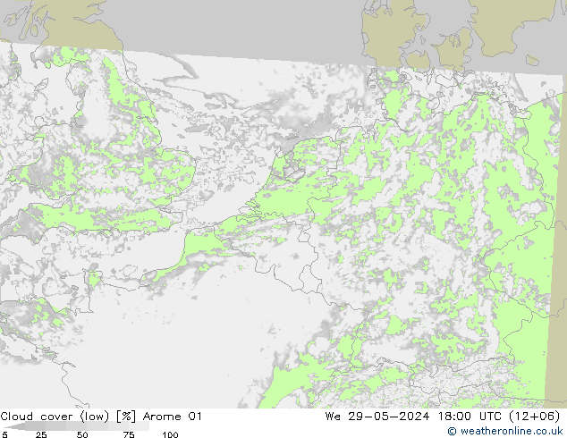 Wolken (tief) Arome 01 Mi 29.05.2024 18 UTC
