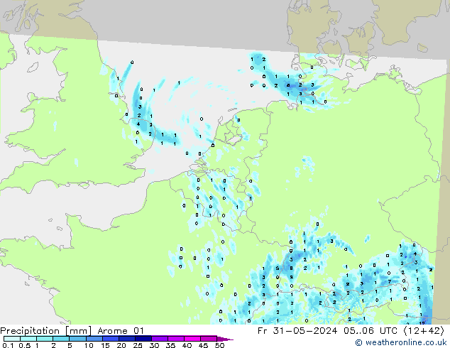 precipitação Arome 01 Sex 31.05.2024 06 UTC