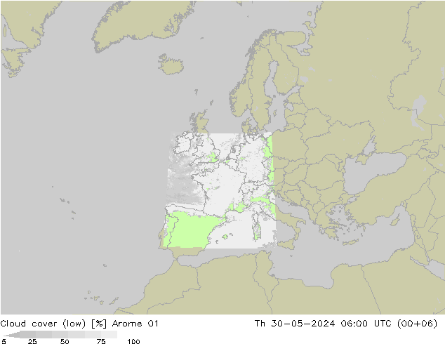 Nubes bajas Arome 01 jue 30.05.2024 06 UTC