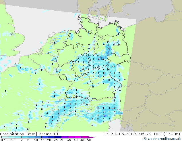 Precipitación Arome 01 jue 30.05.2024 09 UTC