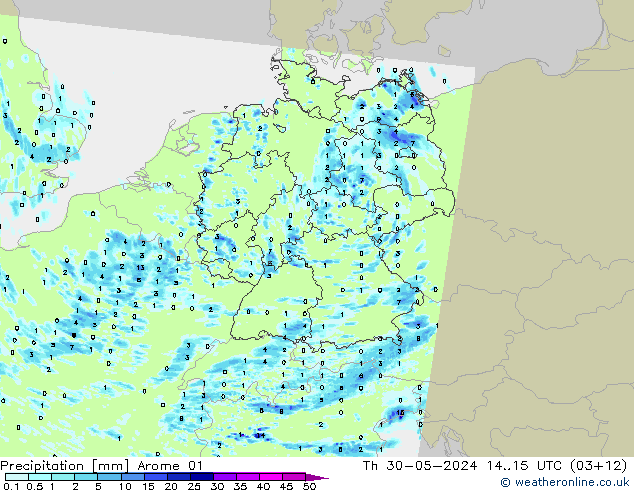 Niederschlag Arome 01 Do 30.05.2024 15 UTC