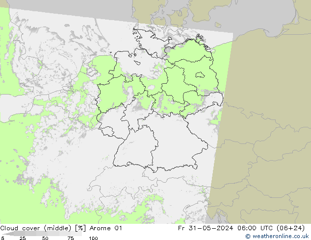 zachmurzenie (środk.) Arome 01 pt. 31.05.2024 06 UTC