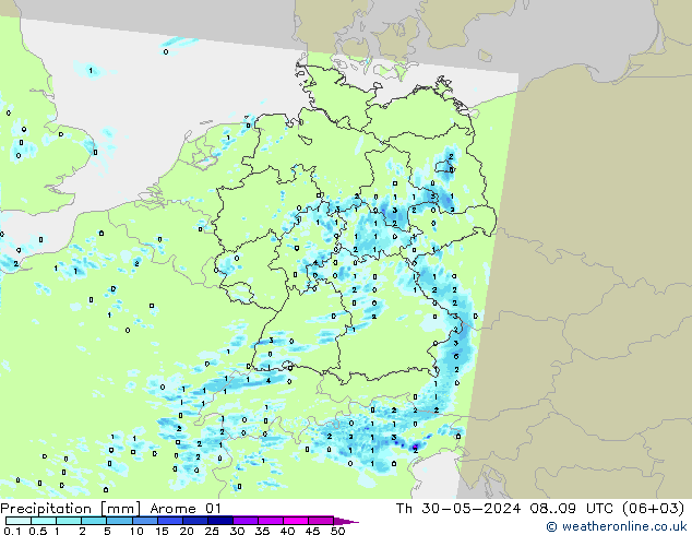 Yağış Arome 01 Per 30.05.2024 09 UTC