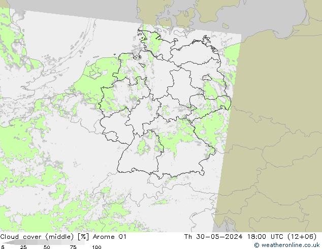 zachmurzenie (środk.) Arome 01 czw. 30.05.2024 18 UTC