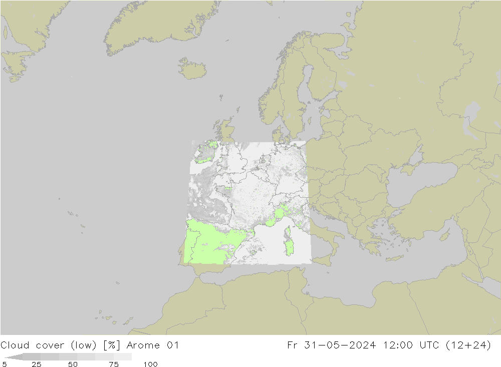 云 (低) Arome 01 星期五 31.05.2024 12 UTC