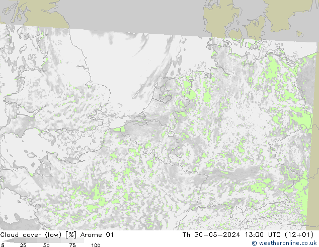 云 (低) Arome 01 星期四 30.05.2024 13 UTC