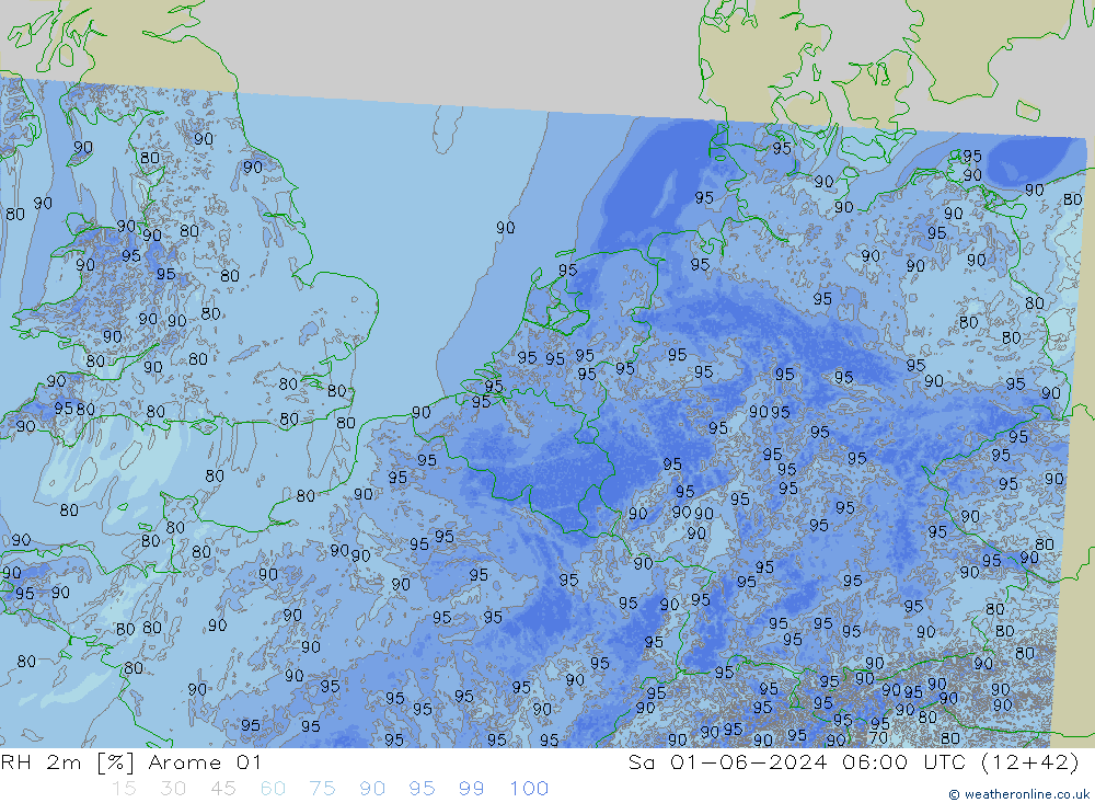 RH 2m Arome 01 Sa 01.06.2024 06 UTC