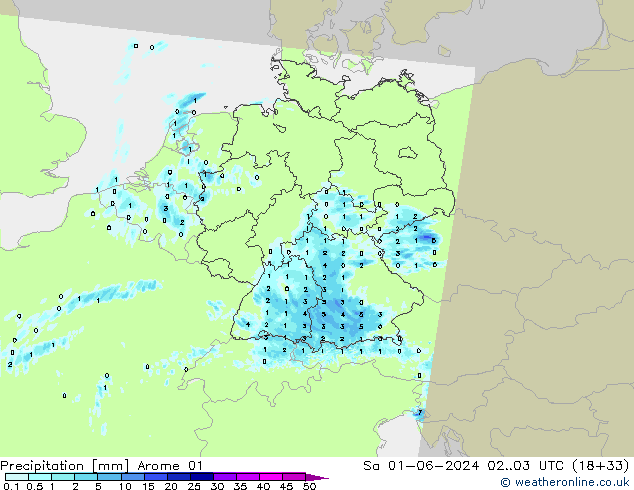 Yağış Arome 01 Cts 01.06.2024 03 UTC