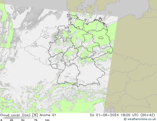 zachmurzenie (niskie) Arome 01 so. 01.06.2024 18 UTC