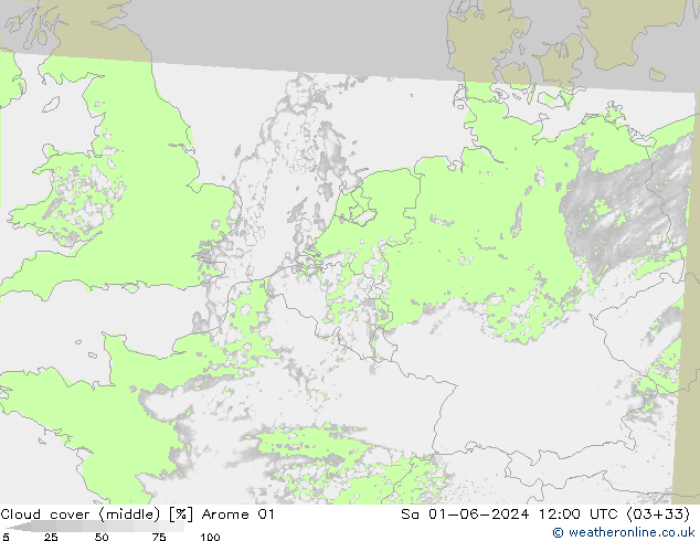 oblačnosti uprostřed Arome 01 So 01.06.2024 12 UTC