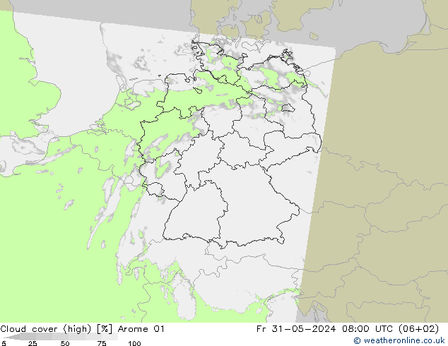 Nubi alte Arome 01 ven 31.05.2024 08 UTC