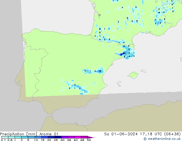 Precipitation Arome 01 Sa 01.06.2024 18 UTC