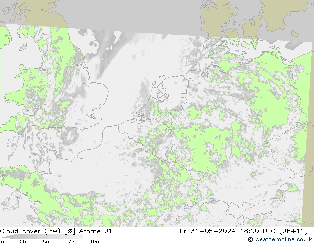 Wolken (tief) Arome 01 Fr 31.05.2024 18 UTC