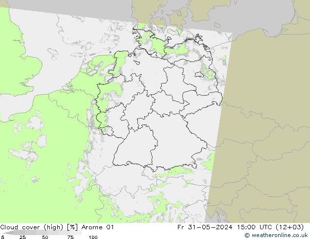 Nubes altas Arome 01 vie 31.05.2024 15 UTC