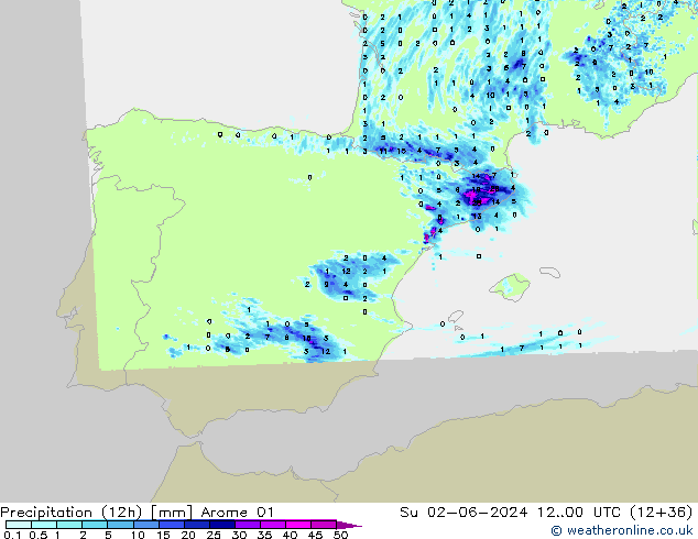 opad (12h) Arome 01 nie. 02.06.2024 00 UTC