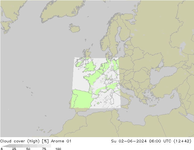 Nubes altas Arome 01 dom 02.06.2024 06 UTC