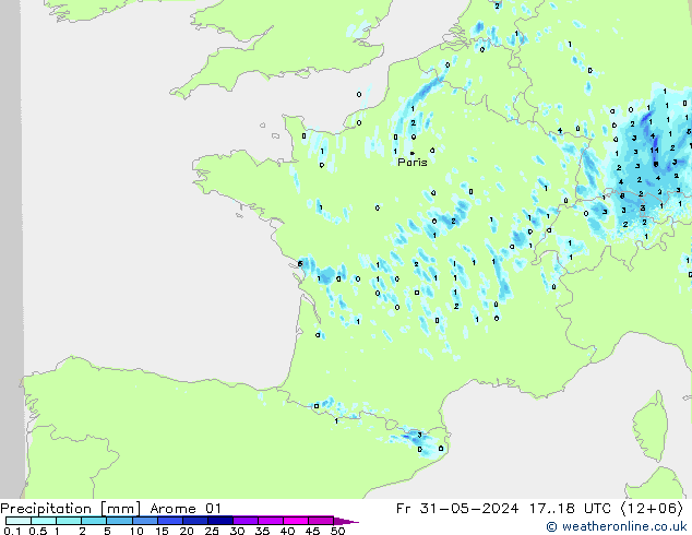 осадки Arome 01 пт 31.05.2024 18 UTC