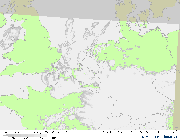 Wolken (mittel) Arome 01 Sa 01.06.2024 06 UTC