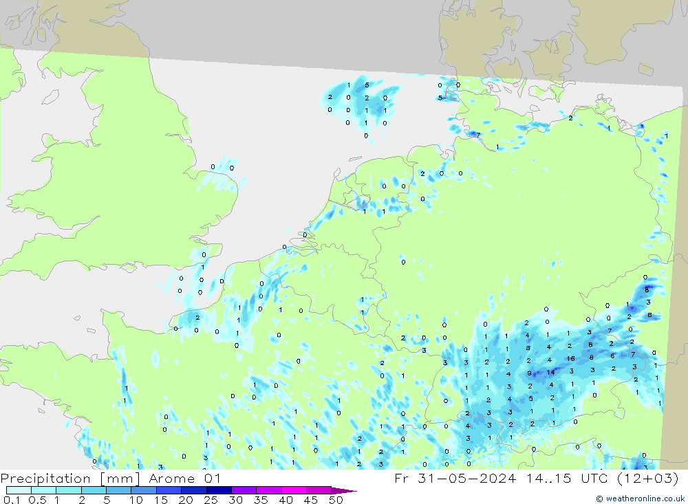 Precipitación Arome 01 vie 31.05.2024 15 UTC
