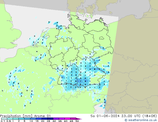 Precipitazione Arome 01 sab 01.06.2024 00 UTC