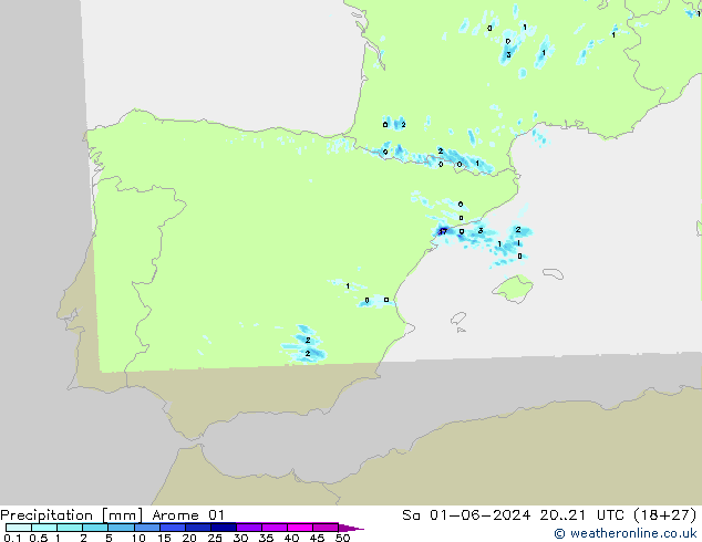 Precipitation Arome 01 Sa 01.06.2024 21 UTC