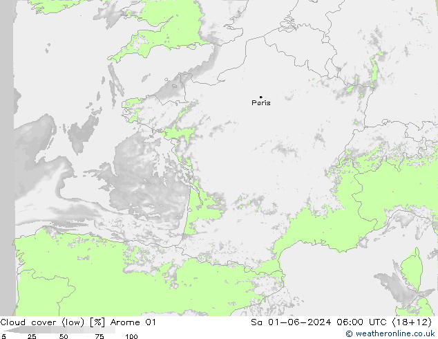 Wolken (tief) Arome 01 Sa 01.06.2024 06 UTC