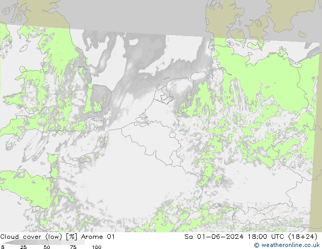 Bulutlar (düşük) Arome 01 Cts 01.06.2024 18 UTC