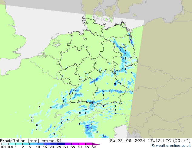 Yağış Arome 01 Paz 02.06.2024 18 UTC
