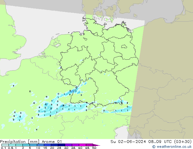 Precipitación Arome 01 dom 02.06.2024 09 UTC