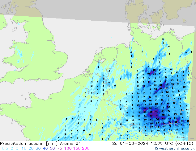 Precipitation accum. Arome 01 Sa 01.06.2024 18 UTC