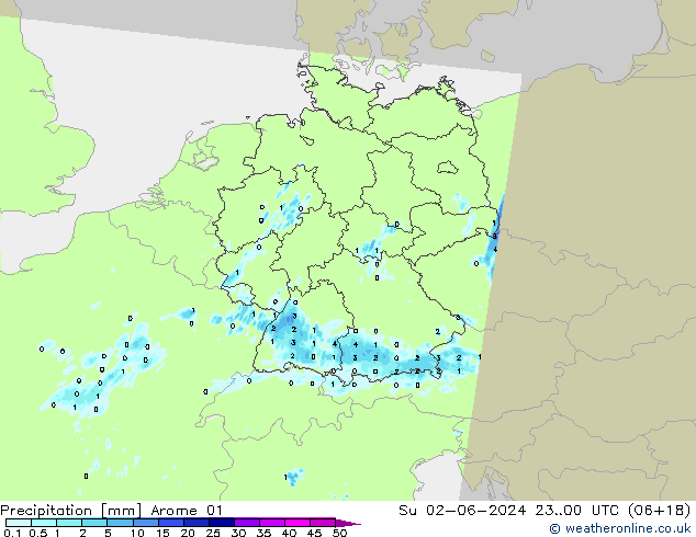 Yağış Arome 01 Paz 02.06.2024 00 UTC