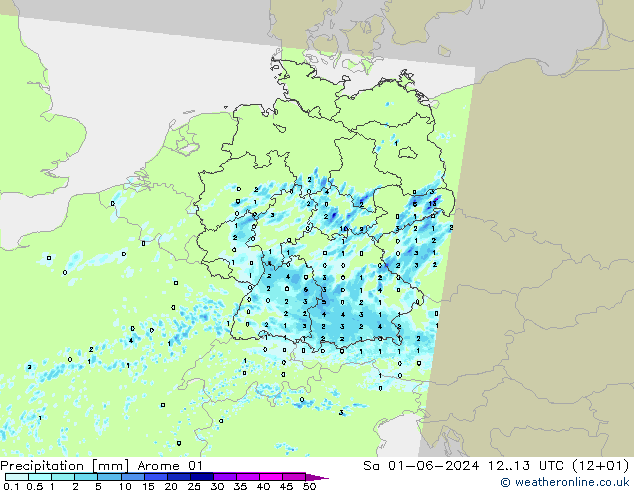 Yağış Arome 01 Cts 01.06.2024 13 UTC