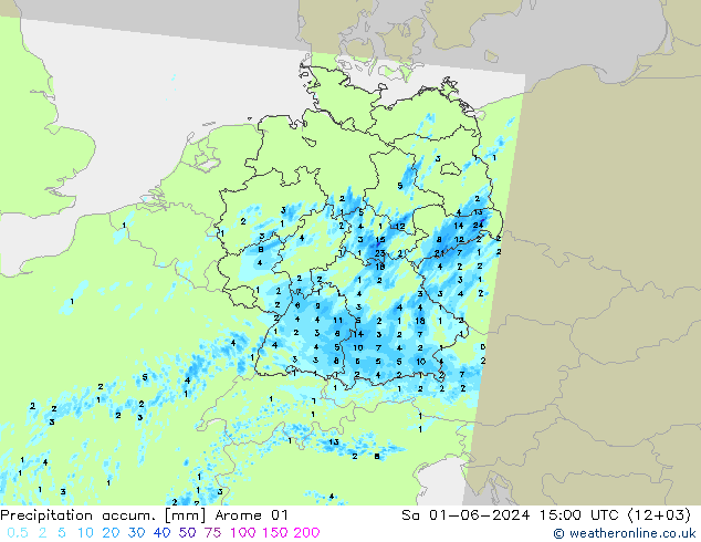 Précipitation accum. Arome 01 sam 01.06.2024 15 UTC